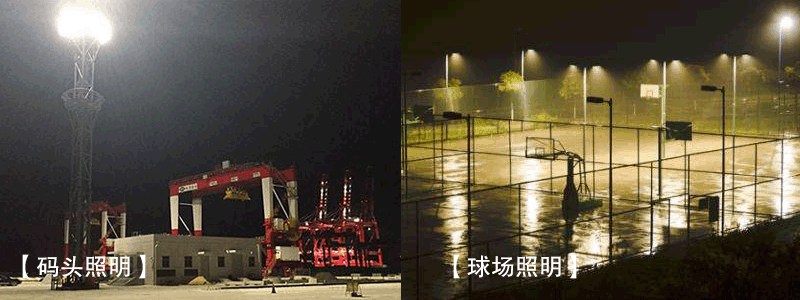 LED企鹅防眩泛光灯应用于篮球场和码头男女叼嘿视频照明效果