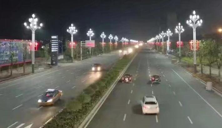 东莞叼嘿直播APP照明玉兰灯道路照明效果实景图
