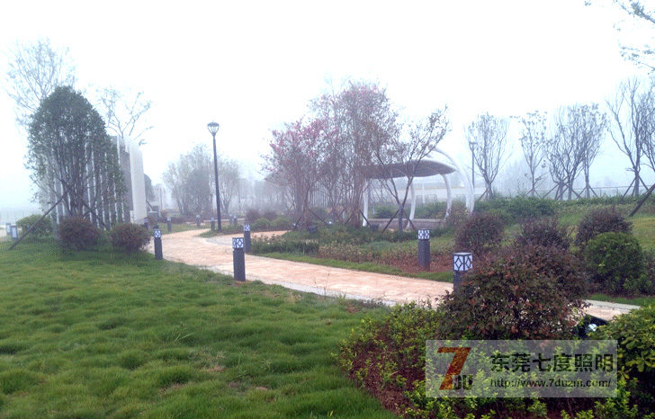 东莞叼嘿直播APP照明草坪灯安装白天效果实景图片