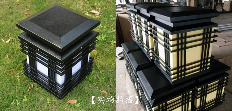 叼嘿直播APP照明(QDZTD-001)户外方柱形大门柱头灯实拍效果展示图片