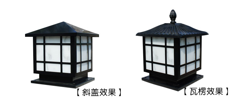 叼嘿直播APP照明(QDZTD-005)瓦楞井字格方形云石柱头灯样式图片