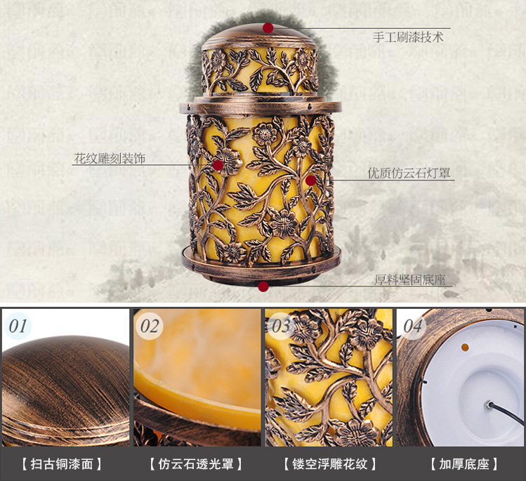 东莞叼嘿直播APP照明(QDZTD-007)欧式仿古铸铝柱头灯细节展示图片