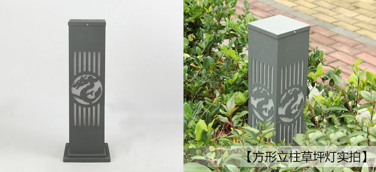 东莞叼嘿直播APP照明(QDCPD-003)60cm中式方形立柱LED草坪灯实物图片