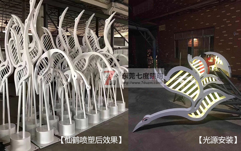 叼嘿直播APP照明(QDJGD-XH001)仙鹤造型叼嘿软件免费下载生产实拍图片
