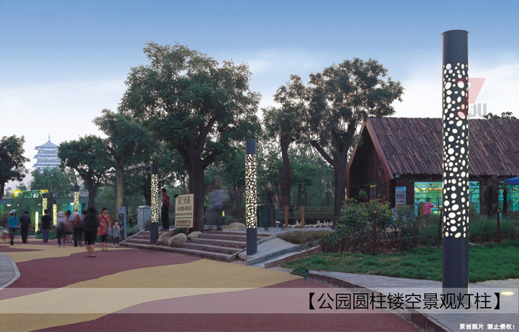4米公园圆柱形镂空叼嘿软件免费下载柱实景
