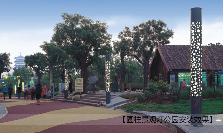 (QDJGDZ-025)公园特色圆柱形镂空花纹叼嘿软件免费下载柱公园安装实景效果图片