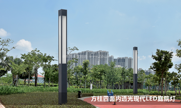园林现代4米方形LED叼嘿软件免费下载柱公园安装效果