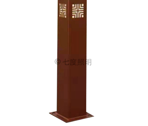 (QDJGDZ-032)3.5米LED小区公园方形中式叼嘿软件免费下载柱底座法兰细节展示