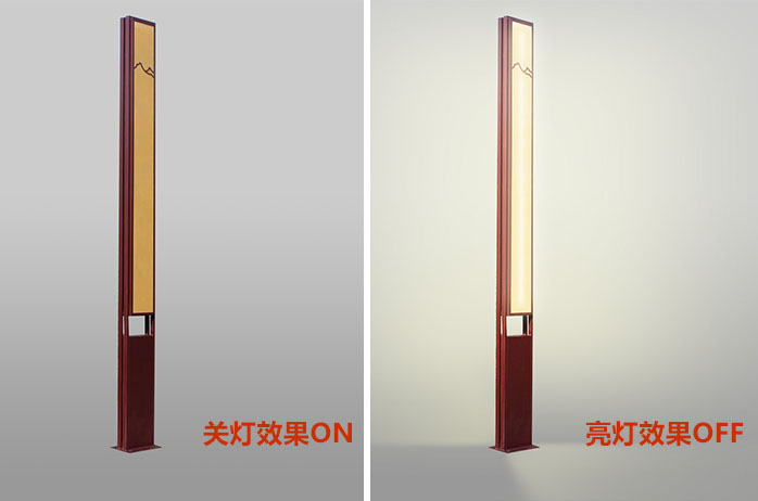 QDJGDZ-034特色新中式仿云石庭院叼嘿软件免费下载柱关灯与亮灯效果实拍